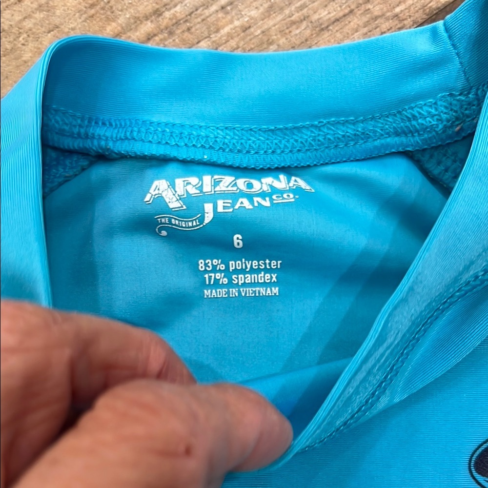 Arizona Jean Company Blue Rashguard Swim Shirt - Picture 2 of 4